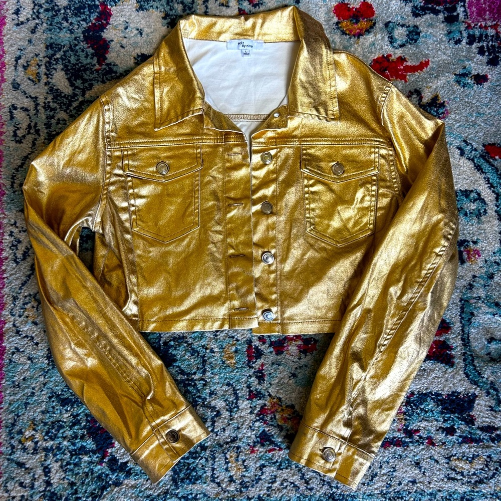 Gold cropped jacket size Large
